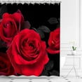 thumbnail image 2 of Red Shower Curtain for Bathroom Rose Shower Curtain Black and Red Shower Curtains Red Rose Shower Curtain with Hooks Black Floral Flower Decorative Pretty Valentine Gift, 72" W x 78" H, 2 of 6