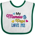 thumbnail image 3 of Inktastic My Mamaw and Papa Love Me with Hearts Boys or Girls Baby Bib, 3 of 4