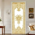 thumbnail image 1 of Pegatinas de puerta de papel tapiz 3D autoadhesivas, Mural de estilo europeo de PVC para dormitorio, nevera, cubierta de puerta entera, carteles de decoración del hogar y gabinete, 1 of 5