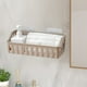 thumbnail image 5 of Organizador colgante de estanterías de ducha de baño | Cesta de almacenamiento de plástico sin taladro, diseño giratorio – Blanco, café, gris – 27x11x9cm | Soporte seguro para champú, estante para, 5 of 6