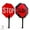 Red, variant on Faittoo Stop Slow Sign with Metal Handle, 18" x 18" Double Sided Engineer Grade Aluminum Sign, Reflective,Sturdy, Easy to Assemble