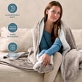 thumbnail image 4 of Bare Home Plush Sherpa Bed Blanket - Fluffy & Soft - Reversible - Lightweight - Throw/Travel, Pebble, 4 of 10