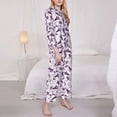 thumbnail image 3 of Goofa Violets Flowers Printed Women’s 2 Piece Pajama Set Super,Pajamas Women's Long Sleeve Sleepwear Soft Button Down Loungewear Pjs Lounge Set Nightwear-X-Large, 3 of 9
