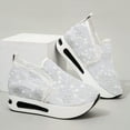 thumbnail image 6 of Dakaela Platform Fashion Sneakers for Women Mesh Slip on Casual Shoes Work Walking Wedge Loafers White 6.5, 6 of 8
