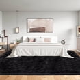 thumbnail image 4 of Jingle bears 6x8 Black Fluffy Area Rug for Living Room Bedroom Rug Furry Shaggy Faux Sheepskin Fur Rug Rectangle, 4 of 7