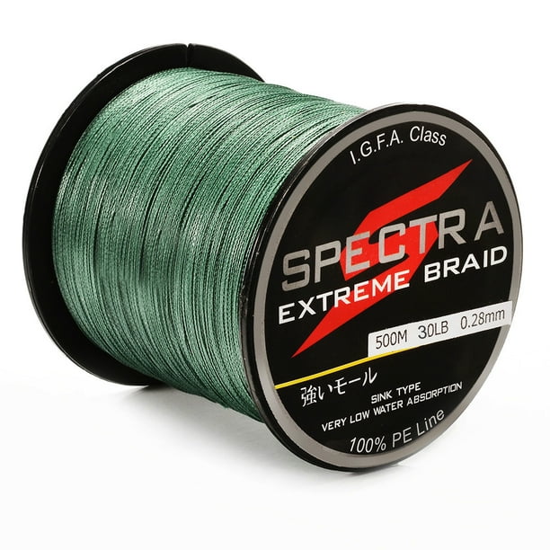 Redcolourful 100%pe Plastic Braided Fishing Line 20lb Test Moss 0.23mm Diameter 500m Length 0.44mm