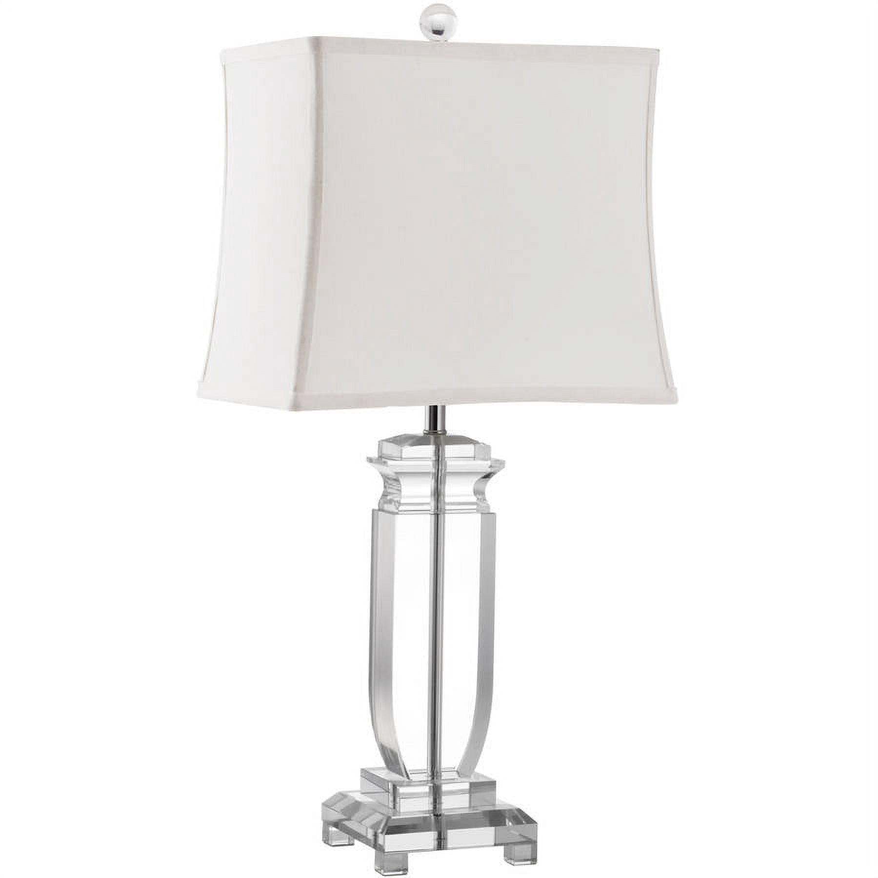 Safavieh Olympia 24" Glam Clear Table Lamp with Crystal Glass Off-White Cotton Shade (Count of 2)