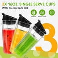 thumbnail image 3 of Blender Replacement Parts for Ninja, 3 Pack 16oz Ninja Blender Cups, 3 of 5