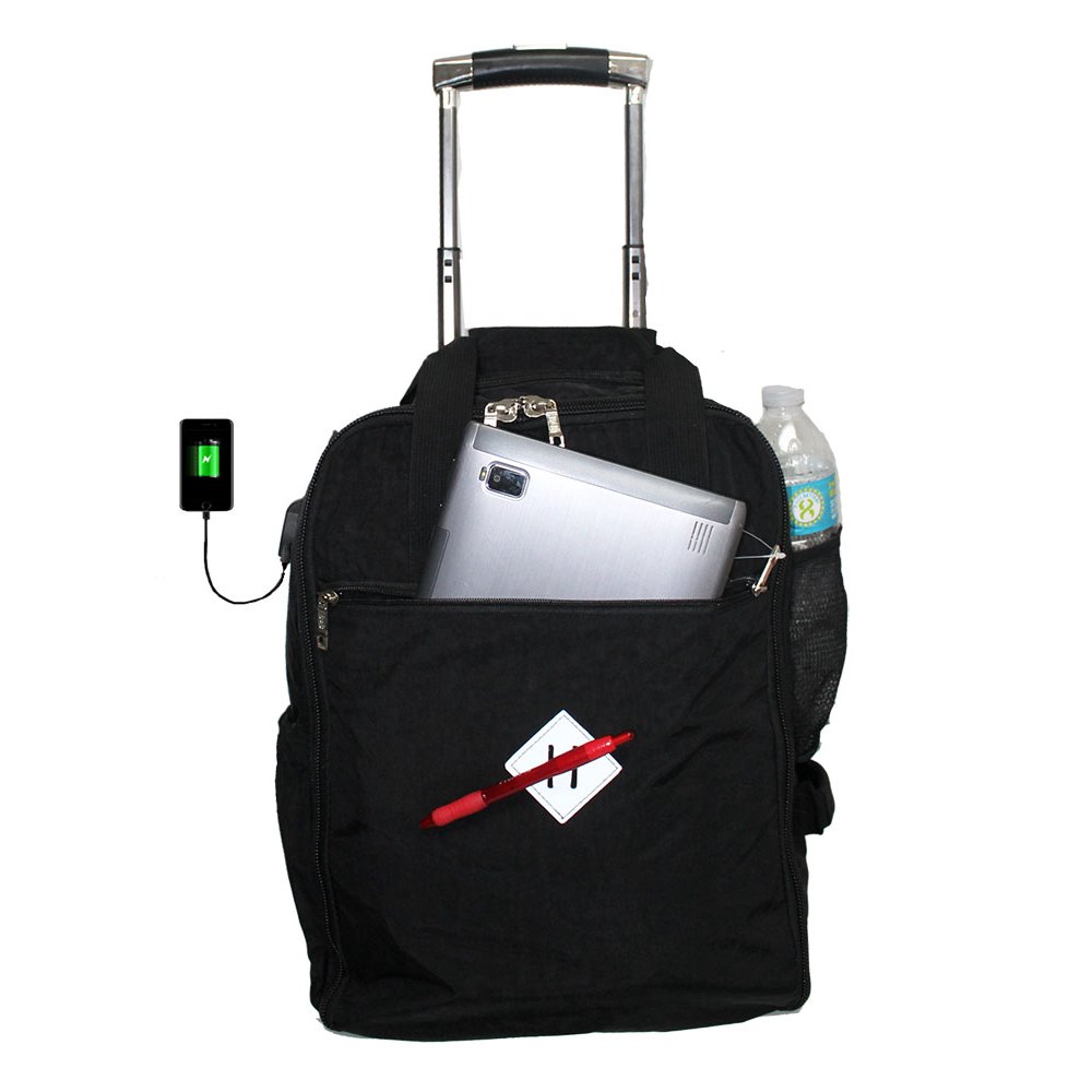 16" Airlines Rolling Personal Item Under Seat Duffel Bag w Multiple