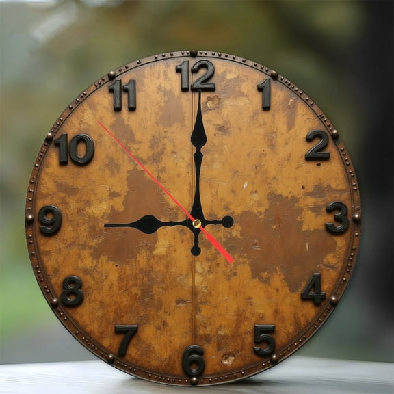 Vintage Wall Clock with Large Roman Numerals for Home Decor 10-Inch Silent Wooden Wall Clock, Battery Operated (AA Batteries Not Included), Artistic Home Decor