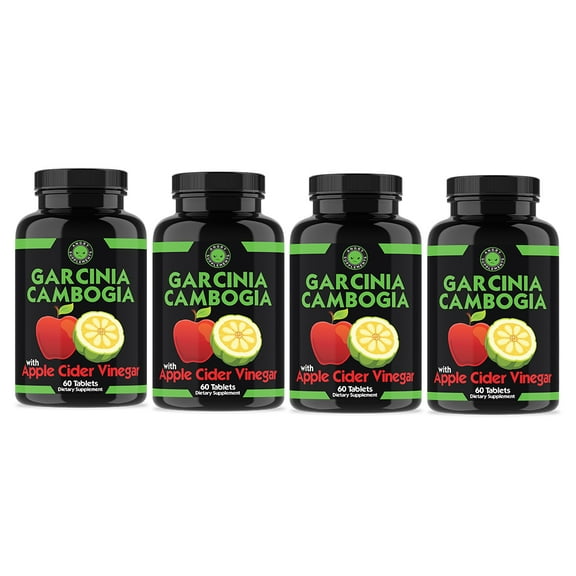 Garcinia Cambogia with Apple Cider Vinegar for Weight Loss, Appetite Control and Detox (4-Pack)