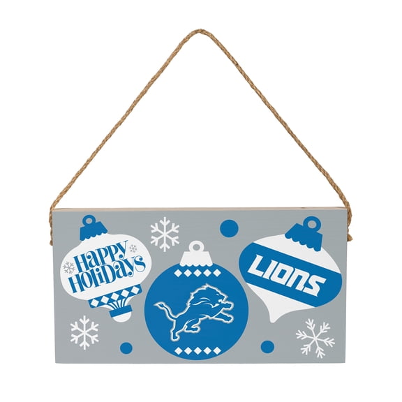 Detroit Lions 6" x 11" Holiday Wood Wall Sign