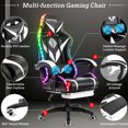 thumbnail image 5 of Hoffree Massage Gaming Chair with Bluetooth Speaker and RGB LED Lights, Ergonomic Video Game Chair High Back Swivel Office Recliner  Chair with Adjustable Footrest, Headrest and Lumbar Support, 5 of 7