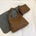 thumbnail image 3 of Bolso Hombro para Mujer Mano Color Sólido Hobo Cuero PU El (café), 3 of 9