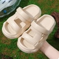 thumbnail image 6 of Toddler Kids Closed Toe Slide Sandals, Antiskid EVA Summer Slippers for Boys Girls Indoor Outdoor Beach Shoes Khaki 7-8 Years, 6 of 7