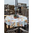 thumbnail image 3 of Round Outdoor Tablecloth With Umbrella Hole And Zipper– Bunny Eggs Easter Waterproof Patio Table Cover for Party, Picnic, Backyard, 60" Dia. , Blue Polka Dots Pattern, 3 of 8