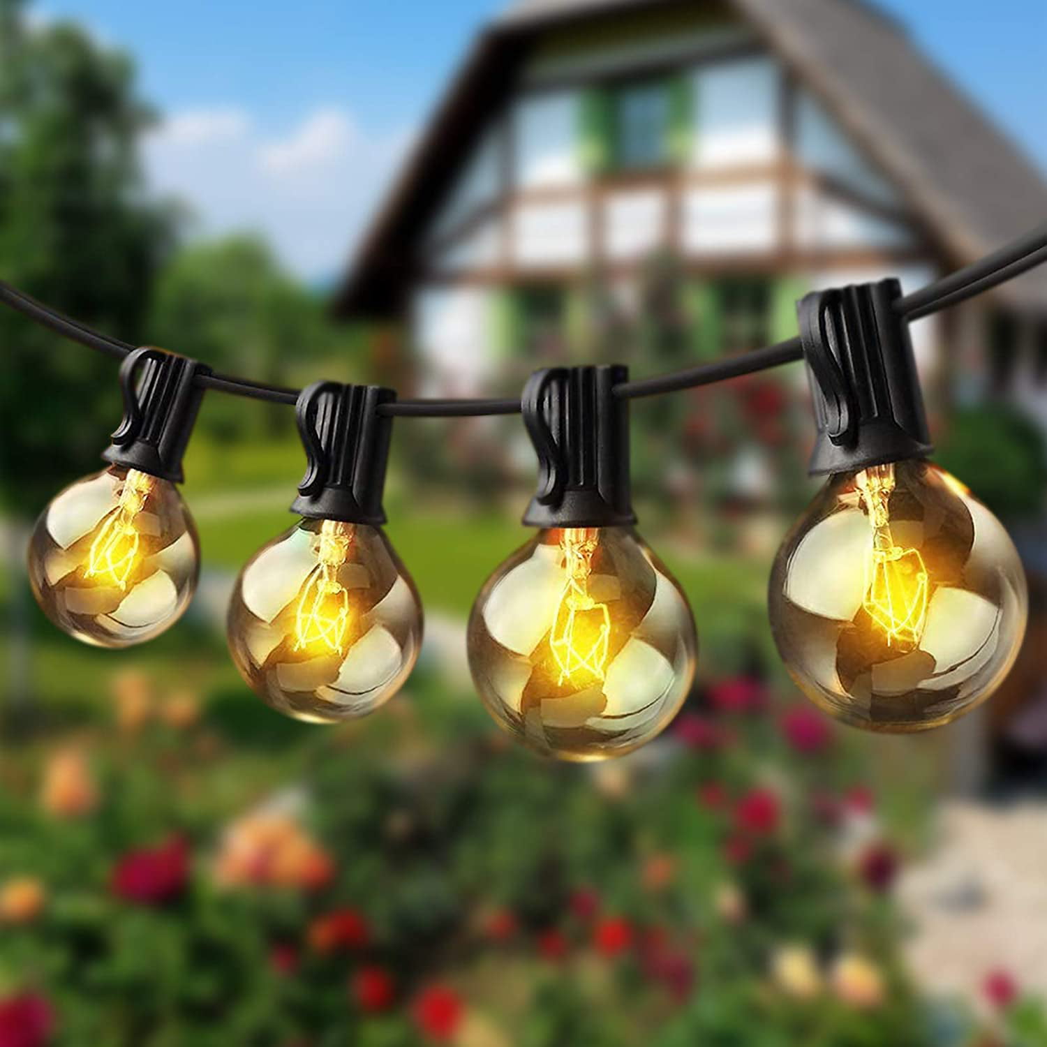 50FT Waterproof G40 Globe Bulbs Patio Hanging String Lights Outdoor Light 
