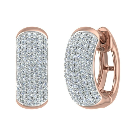 1/2 Carat Diamond Hoop Earrings in 10K Rose Gold