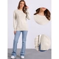 thumbnail image 2 of DARING DIVA Women's Pullover Long Sleeve Crew Neck Knit Sweater Tops XS Apricot, 2 of 6