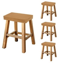 Uxcell Bar Stool Cover Rectangle, Stretch Washable Saddle Counter Vanity Barstool Slipcover Seat Cushion Protector with Elastic Band for Wooden Metal Bench Chair(Dark Khaki, 4Pcs)