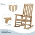 thumbnail image 2 of Kaleemen Oversized Outdoor Rocking Chair,Easy to Assemble High Density Polyethylene Patio Rocking Chair,Teak color, 2 of 6