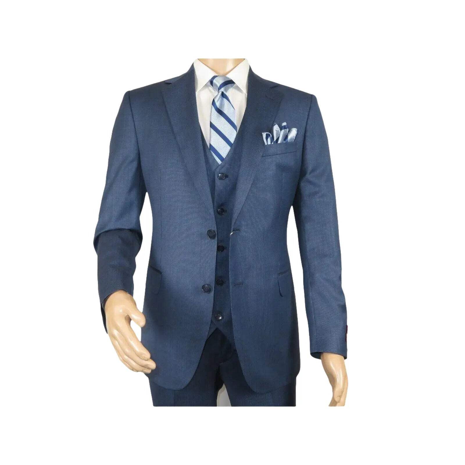 Men Suit BERLUSCONI Turkey 100% Italian Wool Super 180's 3pc