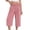 Pink, variant on Women's High Waisted Foldable Solid Color Captcha Pants with Elastic Waist Casual Comfortable Breathable Multifunctional and Fashionable Must-Have for All Seasons(Khaki,M)