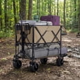 thumbnail image 2 of JIOABL 400L Double-Decker Folding Wagon Cart with 440lbs Capacity, 54" Extender, All-Terrain Wheels & Brakes, Gray, 2 of 8