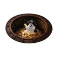 thumbnail image 3 of Halloween 3D Optical Illusion Round Area Rug, 24in Ghost and Spirit Stone Well Visual Floor Mat, Washable Decorative Carpet for Entryway, Bedroom, Porch & Halloween Party Decor (C), 3 of 8