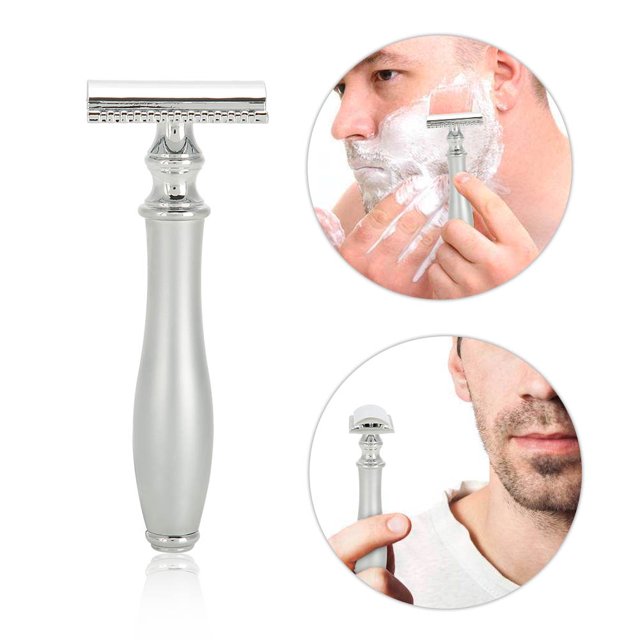 Maquinilla de afeitar clásica de doble filo, Máquina de afeitar para hombres, Maquinilla de afeitar de seguridad de acero inoxidable, Maquinilla de afeitar manual, Incluye 5 * cuchillas Ecomeon no