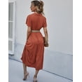 thumbnail image 2 of Collared Button Down Shirt Dress for Women Mid Calf Length, 2 of 3