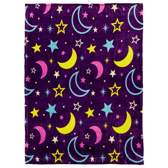 Moon & Stars (Purple) SoftPlush 50x60in Blanket