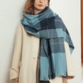 thumbnail image 2 of Bufanda cálida tipo manta para mujer, bufanda para el cuello, bufanda de invierno, chal de tartán con borlas de gran tamaño, pashmina a cuadros acogedora, 2 of 5