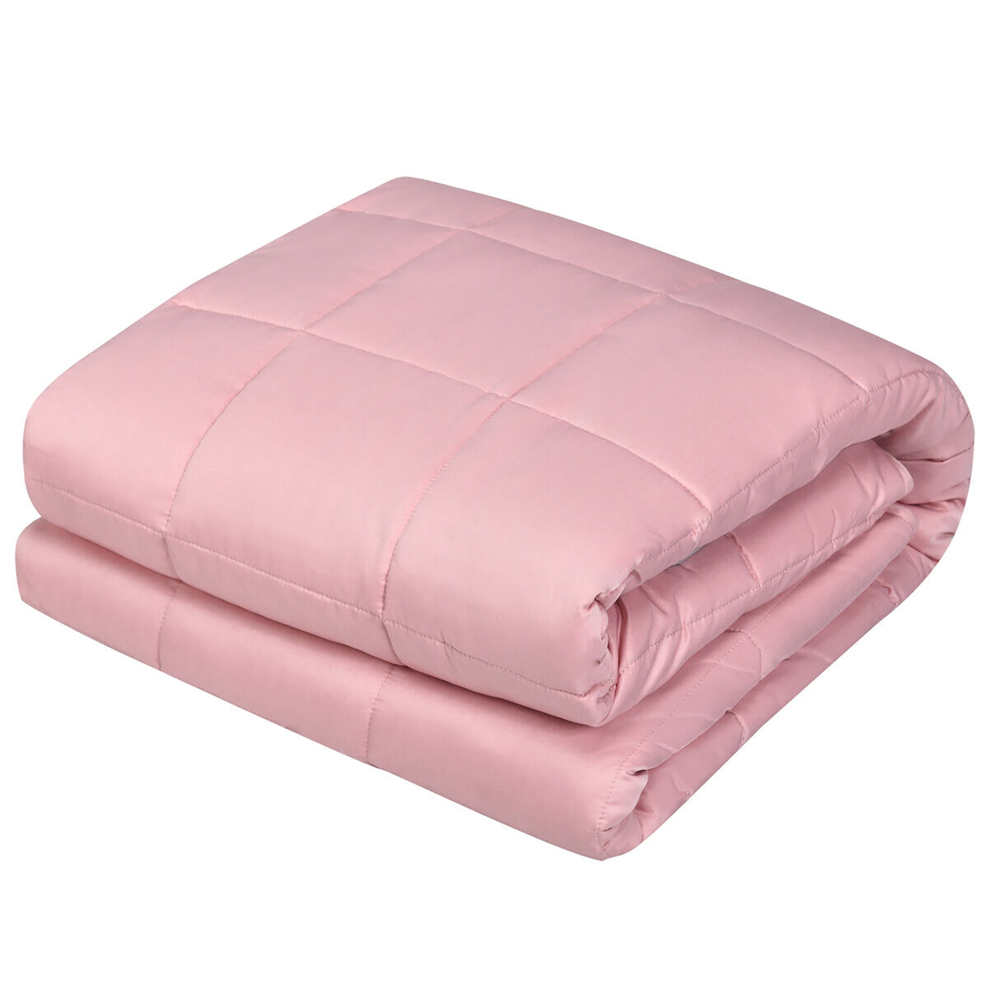 Couverture Lestée 4 Kg - Dimensions 125x150 Cm - En Polaire Peluche, Avec Perles De Verre - Sac De Rangement Inclus - Rose