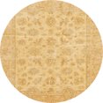 thumbnail image 1 of Ahgly Company Indoor Round Abstract Chrome Gold Yellow Oriental Area Rugs, 7' Round, 1 of 6