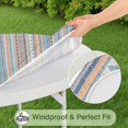 thumbnail image 5 of Colorful Geometric Striped Pattern Round Fitted Tablecloth with Elastic Edge,Dining Table Cover Waterproof,Outdoor Round Tablecloth for Camping,Dining,Indoor and Outdoor, 5 of 7