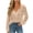 Khaki, variant on Women Lace Wrap Tie Front Puff Sleeve Smocked Hollow Out V Neck Long Sleeve Floral Casual Boho Elegant Vacation Beach Party Loose Blouse, Black M