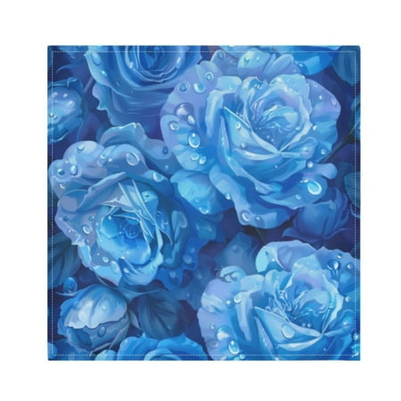 

Napkin Satin Napkin 20*20Inchx1 Kitchen Towel Dinner Plate Towel Decorative Towel Napkin Tea Towel Suitable For Kitchen Table Beautiful Blue Flowers3