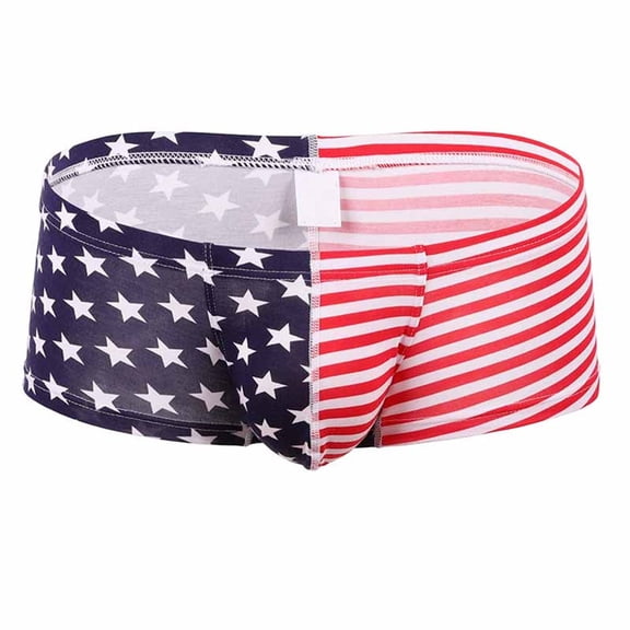 SJLDQY Mens Underwear Boxer Briefs Patriotic Usa Flag Star Striped Graphic Boxer Briefs for Men Soft Breathable Boxer Shorts for Men
