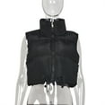 thumbnail image 4 of FOCUSNORM Women's Winter Crop Vest Lightweight Sleeveless Warm Outerwear Puffer Vest Padded Gilet, 4 of 8