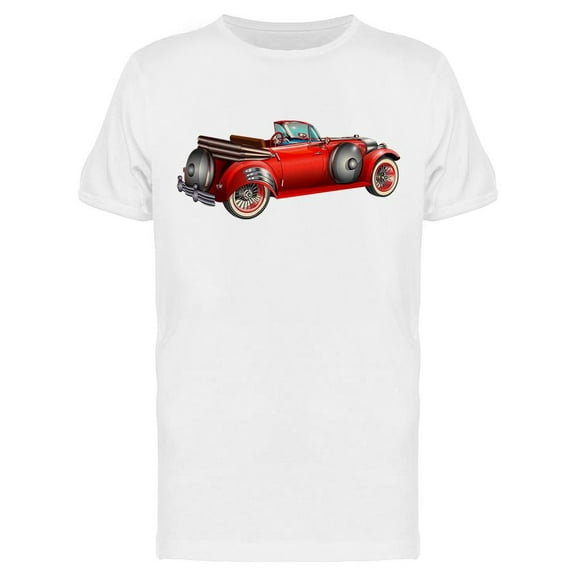 Vintage Red 30S Car T-Shirt Men -Image by Shutterstock, Male Large