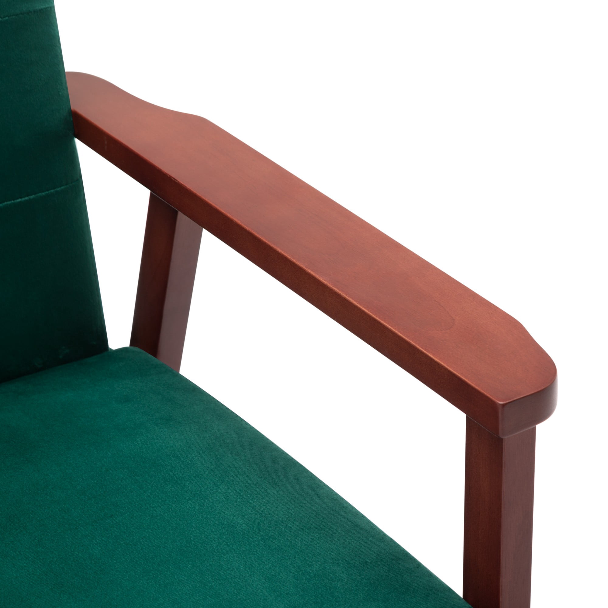 Gewnee 25.39 inch Wood Frame Upholstered Armchair,High Density Sponge Seat Cushion with Anti-Slip Foot Pads,Suitable for Living Room,Bedroom and Office.Green