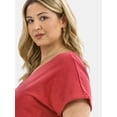 thumbnail image 3 of Terra & Sky Women's Plus Babydoll Knit Dress, Sizes 0X-5X, 3 of 4