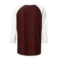 thumbnail image 3 of Diufon Fall Womens Tunics Trendy Color Block Comfortable Blouses Round Neck 3/4 Sleeve Tops, 3 of 3
