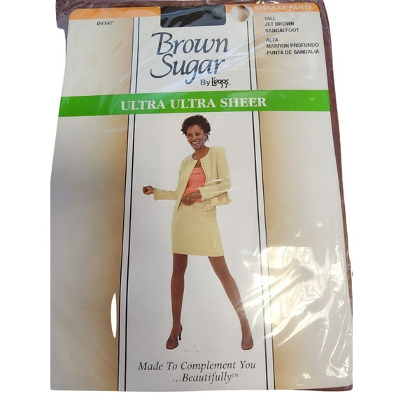 Brown Sugar Leggs Queen Size Ultra Ultra Sheer Tall Jet Brown Sandalfoot Panties