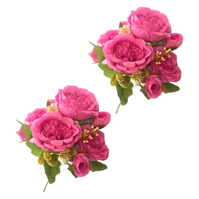 Ounissouiy Ramo de simulación para el hogar de fácil cuidado, 2 piezas, sin marchitamiento, sin mantenimiento, decoración de flores Decoración TYPE1