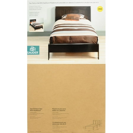 Sauder Parklane Twin Platform Bed and Headboard, Multiple Finishes 
