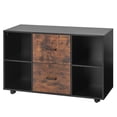 thumbnail image 2 of 2 Drawer Wooden File Cabinet, Mobile Filing Cabinet with Open Shelves, Lateral Rolling File Storage with Lockable Wheels, Modern Free Standing Printer, 2 of 12
