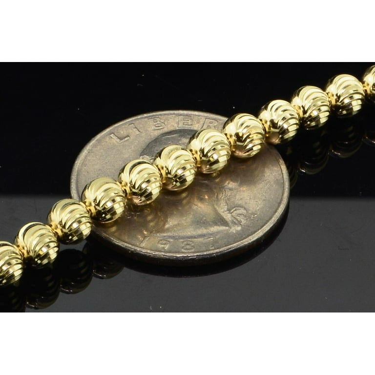 14k Yellow Gold Mens Moon Ball Bead Chain 4 mm – Avianne Jewelers