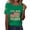 Green, variant on Fshinging T Shirts for Women 4th of July Short Sleeve Patriotic Crewneck Plus Size Clothes Army Green L